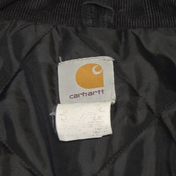Vintage Carhartt Detroit Jacket J01 Made USA Blk Duck Quilted Lined Men’s Large - Picture 3 of 16